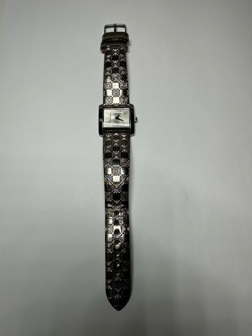 Emporio Armani Silver-Tone Patterned Women's Watch